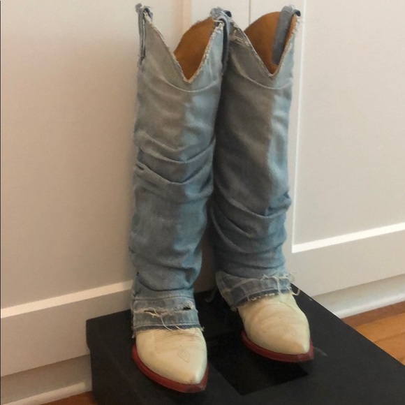 R3 Mid Cowboy Boot W Denim Sleeve Blue 